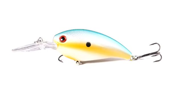 white orange stripe and blue top crankbait