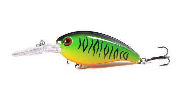 green crankbait tiger stripes body