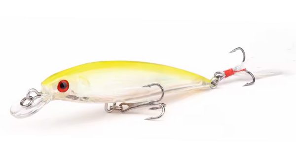 yellow crankbait with white bucktail